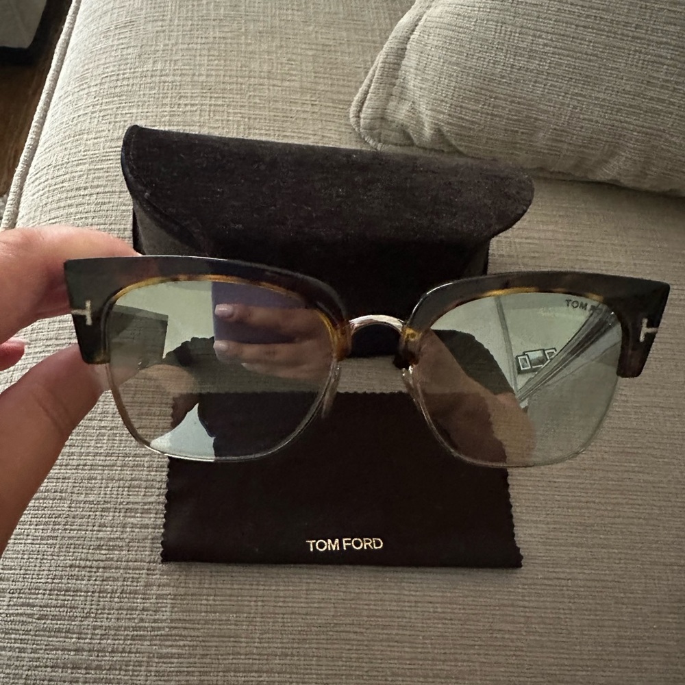 Tom ford mirrored tortoise shell sunglasses